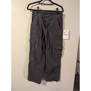 American‎ Eagle Baggy Cargo Pants sz 6 Regular Black